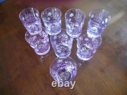 (8) NEW Waterford SNOWFLAKE Cut To Clear Lavender Double Old Fashioned Glasses