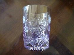 (8) NEW Waterford SNOWFLAKE Cut To Clear Lavender Double Old Fashioned Glasses