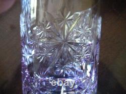 (8) NEW Waterford SNOWFLAKE Cut To Clear Lavender Double Old Fashioned Glasses