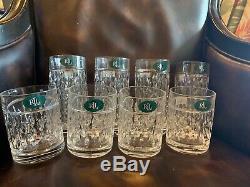 8 Ralph Lauren Crystal Aston Double Old fashioned & Hiball Glasses NWT