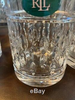 8 Ralph Lauren Crystal Aston Double Old fashioned & Hiball Glasses NWT