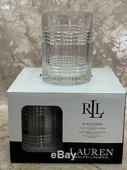 (8) Ralph Lauren GLEN PLAID Double Old Fashioned Glasses 11.8 oz. NEW