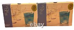 8 Studio Nova Color Threads Double Old Fashioned Glasses NEW IN BOX 17 Fl Oz