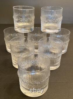 8 Vintage Iittala Finland Niva 12oz Double Old Fashioned Glasses Tapio Wirkkala