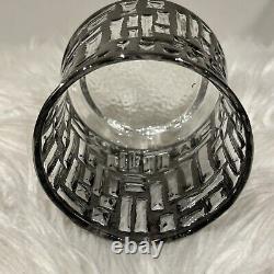 8 Vintage Libbey Brutalist Platinum ARTICA 3.5 Double Old Fashioned / Tumblers