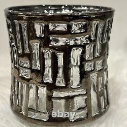 8 Vintage Libbey Brutalist Platinum ARTICA 3.5 Double Old Fashioned / Tumblers