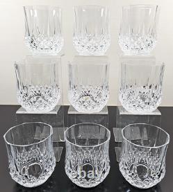 9 Cristal D'Arques Longchamp Clear 3.75 Double Old Fashioned Set Rocks Bar Lot