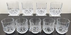9 Cristal D'Arques Longchamp Clear 3.75 Double Old Fashioned Set Rocks Bar Lot