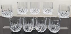 9 Cristal D'Arques Longchamp Clear 3.75 Double Old Fashioned Set Rocks Bar Lot