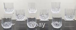 9 Cristal D'Arques Longchamp Clear 3.75 Double Old Fashioned Set Rocks Bar Lot