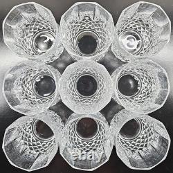 9 Cristal D'Arques Longchamp Clear 3.75 Double Old Fashioned Set Rocks Bar Lot