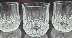 9 Cristal D'Arques Longchamp Clear 3.75 Double Old Fashioned Set Rocks Bar Lot