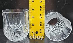 9 Cristal D'Arques Longchamp Clear 3.75 Double Old Fashioned Set Rocks Bar Lot