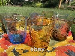 9 Morgantown Glass? CRINKLE WRINKLE? Double Old Fashioned Glasses, 3.5 H