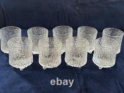 9 Vintage Littala Ultima Thule Clear Glass Double Old Fashioned 7oz 3½ Tumble