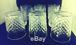 9 WATERFORD CRYSTAL ALANA DOUBLE OLD FASHIONED GLASS 4 3/8 12 oz GLASSES