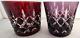 AJKA Rare Double Old Fashioned Glass Pair Ruby Red and Amethyst Purple Hungary