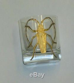 ARTEL Cabinet Curiosities Beetle Double Old Fashioned 24K Gilded Gold Glass