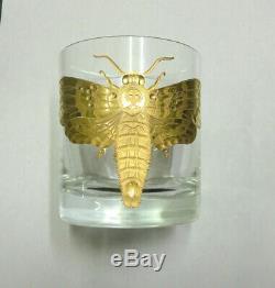 ARTEL Cabinet Curiosities Butterfly Double Old Fashioned 24K Gilded Gold Glass