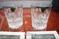 A PAIR OF WATERFORD CRYSTAL MILLENNIUM PEACE TOASTING DOUBLE OLD FASHIONED's