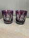 Ajka Caroline Amethyst Cut to Clear Set Of 2 Double Old Fashioned Glasses 4
