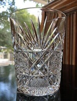 American Brilliant Double Miter Harvard & Fan Old Fashioned Whiskey Tumblers (5)