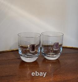 Anna New York Elevo Double Old Fashioned Glasses Set of 2 Crystal Agate Stones