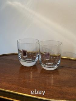 Anna New York Elevo Double Old Fashioned Glasses Set of 2 Crystal Agate Stones