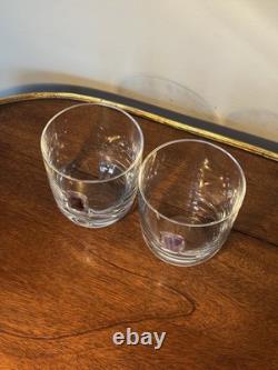 Anna New York Elevo Double Old Fashioned Glasses Set of 2 Crystal Agate Stones