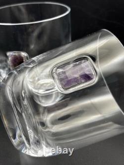 Anna New York Elevo Double Old Fashioned Glasses Set of 2 Crystal Agate Stones
