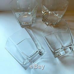 Arnolfo Di Cambio x4 Hexagonal Double Old Fashioned Crystal Bar Glasses Vintage