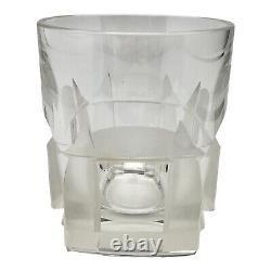 Art Glass Cut Crystal Double Old Fashioned Signed Art Deco Style