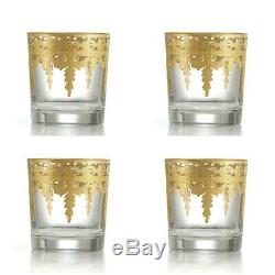 Arte Italica Vetro Gold Double Old Fashioned DOF Glass Set of 4