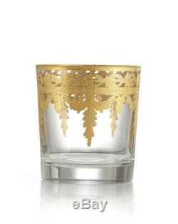 Arte Italica Vetro Gold Double Old Fashioned DOF Glass Set of 4