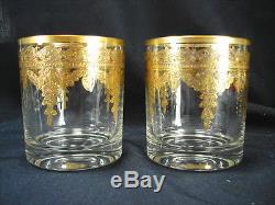 Arte Italica Vetro Gold Italian Glass Pair Of Dof Double Old Fashioned Glasses