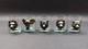 Arthur Court Safari Animals Rocks Double Old Fashioned Glasses Tumblers Set Of 5