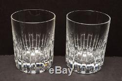 BACCARAT Crystal Rotary Double Old Fashioned Scotch Tumblers Glasses set 2 NICE
