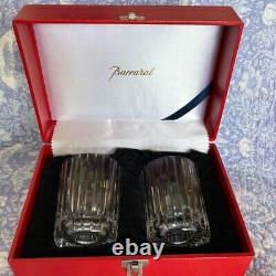 BACCARAT French Crystal Harmony M Pair Of Old Fashioned Tumblers with Box