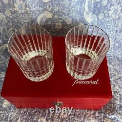 BACCARAT French Crystal Harmony M Pair Of Old Fashioned Tumblers with Box