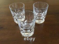 BACCARAT Set of 3 Orion Clear Cut Thumbprint Design Double Old Fashioned Glasses