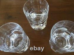 BACCARAT Set of 3 Orion Clear Cut Thumbprint Design Double Old Fashioned Glasses