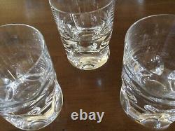 BACCARAT Set of 3 Orion Clear Cut Thumbprint Design Double Old Fashioned Glasses