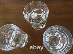 BACCARAT Set of 3 Orion Clear Cut Thumbprint Design Double Old Fashioned Glasses