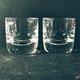 BLOCK SUNRISE DBL OLD FASHIONED GLASSES, Cut Lead Crystal, 3 7/8, 10 Oz, 2PCS