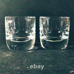 BLOCK SUNRISE DBL OLD FASHIONED GLASSES, Cut Lead Crystal, 3 7/8, 10 Oz, 2PCS