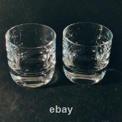 BLOCK SUNRISE DBL OLD FASHIONED GLASSES, Cut Lead Crystal, 3 7/8, 10 Oz, 2PCS