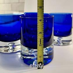 BLOCK Stockholm Cobalt Blue Pitcher & 5 Double Old Fashioned GlassesBubble Base