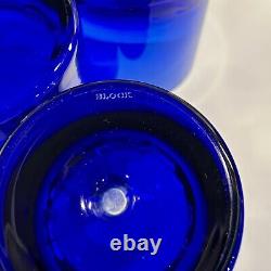 BLOCK Stockholm Cobalt Blue Pitcher & 5 Double Old Fashioned GlassesBubble Base