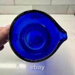 BLOCK Stockholm Cobalt Blue Pitcher & 5 Double Old Fashioned GlassesBubble Base