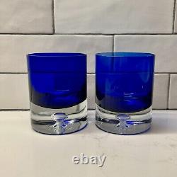 BLOCK Stockholm Cobalt Blue Pitcher & 5 Double Old Fashioned GlassesBubble Base